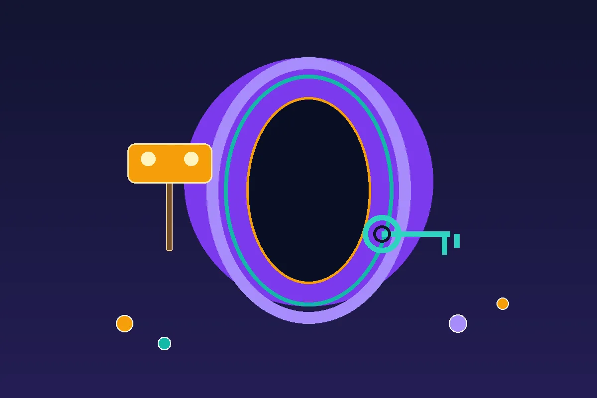 Editorial illustration of an ancient portal-themed hammer and trade value notes